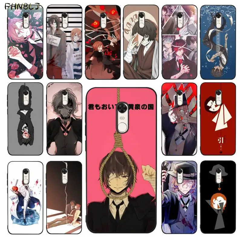 Мягкий силиконовый черный чехол для телефона FHNBLJ Japan anime bungou stray dogs дазай Осаму RedMi