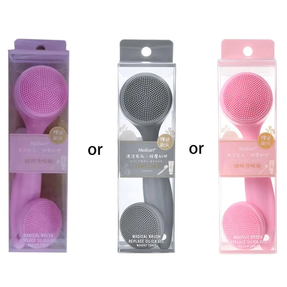 

Silicone Facial Cleansing Brush Face Cleaning Pore Oil Control Blackhead Remover Exfoliating Massager with Replacement Head