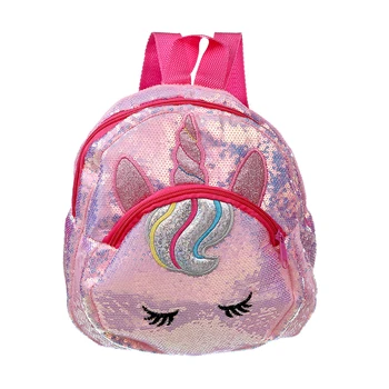 

Kid Small Sequin Unicorn Backpack Teenager Holographic Mermaid School Bag Girl Kindergarten Mini Cartoon Sequin Backpack
