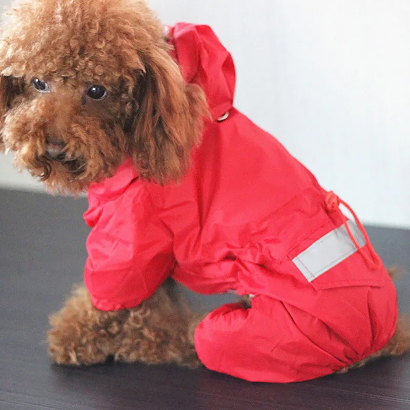 

6 Sizes Quality Waterproof Acrylic Rain Coat Reflective Clothes For Rain Day Solid Thin Cute Jacket Pet Supplies