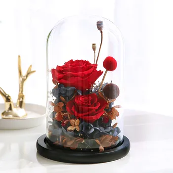 

Free Shipping Diameter=10cm Black Wood Glass Dome Vase Home Decoration Glass Dome DIY Friend Gift Wedding Favor Gift