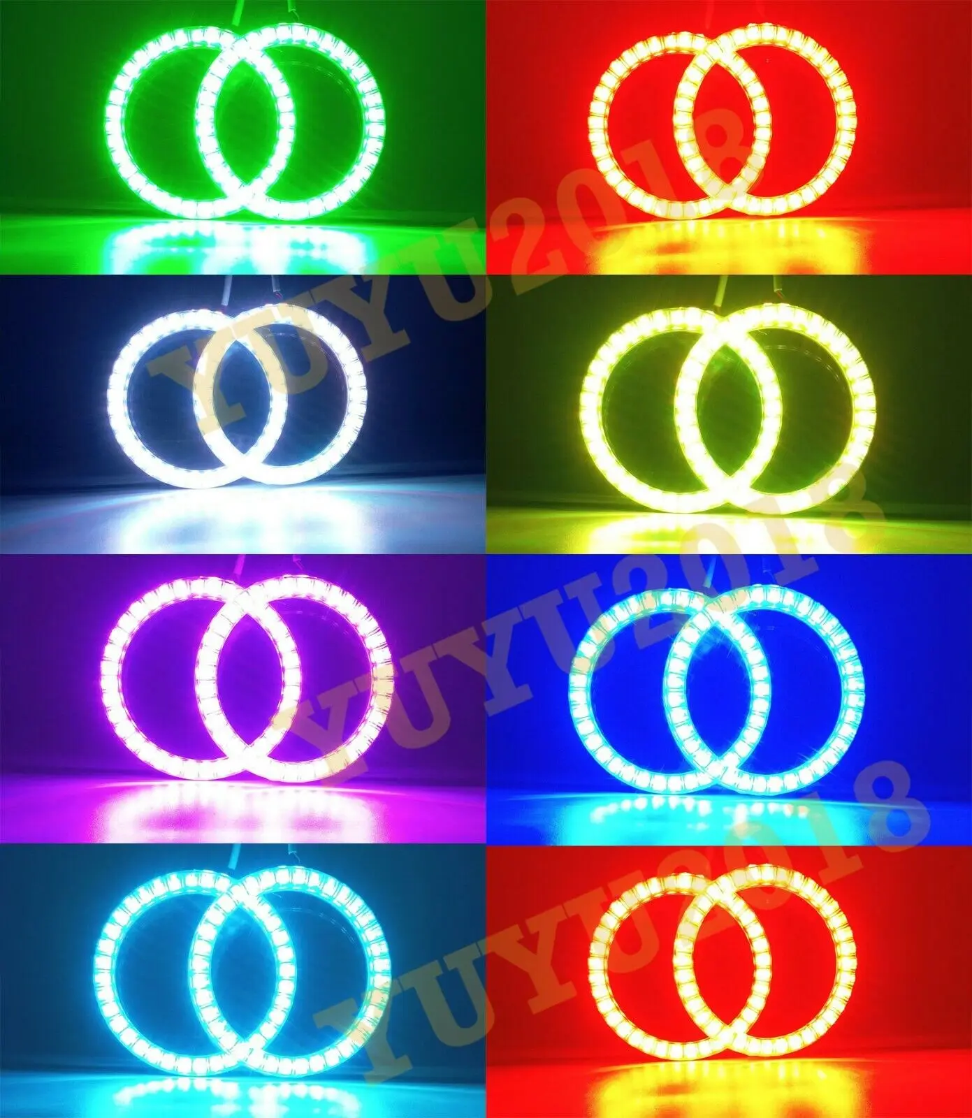 RGB светодиодный angel eye halo кольца подходит к Dodge Dart 2013 Автомобильная фара многоцветный дьявол, демон Corona Flash lamp DRL