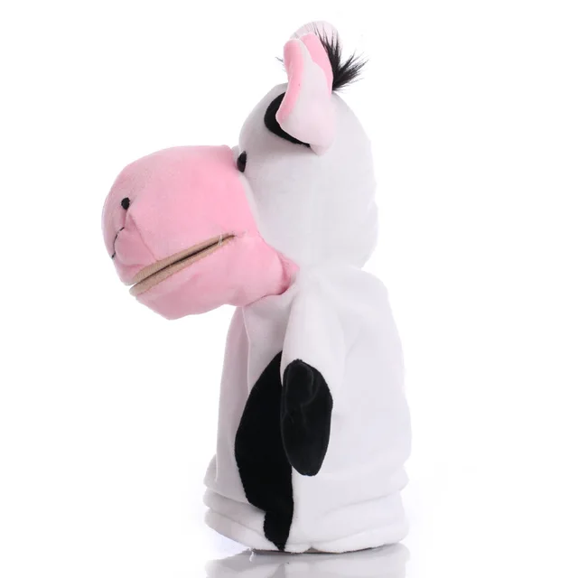 1pcs 25cm Hand Puppet Cow Animal Plush Toys Baby Educational Hand Puppets Story Pretend Playing Dolls for Kids Children Gifts 2