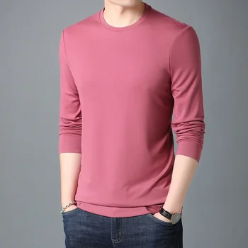 

2020 new spring and autumn tops tees men's o-neck long-sleeve t shirt ws165