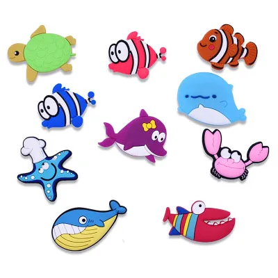10pcs Marine Animal 10 шт. 3D Мультяшные машинки магниты на холодильник для детей магниты на холодильники для украшения дома аксессуары детские игрушки подарки для мальчиков - Цвет: 10pcs Marine Animal