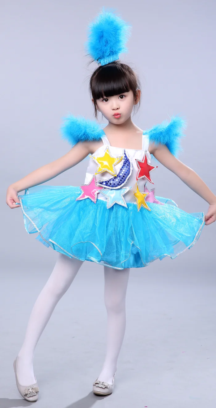 Children's jazz dance Latin dance costumes girls modern hip-hop sequin dance pompon performance clothes