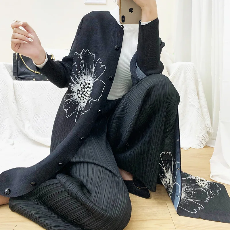 Длинный Тренч с принтом в художественном и художественном стиле MIYAKE Fold