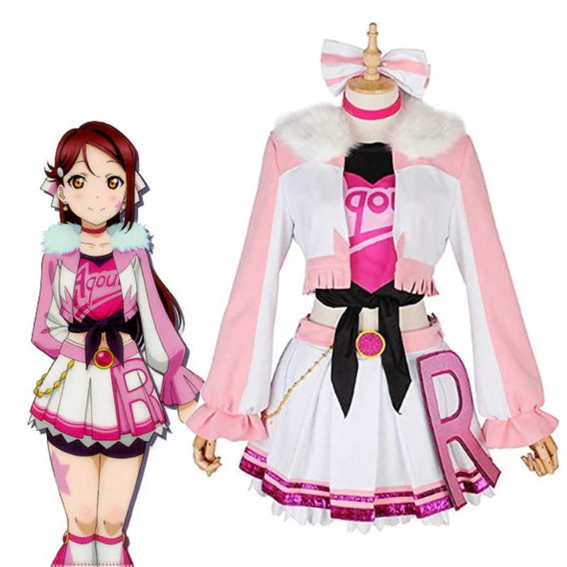 Аниме Love Live Sunshine Косплей костюмы Riko Sakurauchi костюмы для праздника Костюмы Униформа Хэллоуин Карнавал Вечерние игры Женский костюм