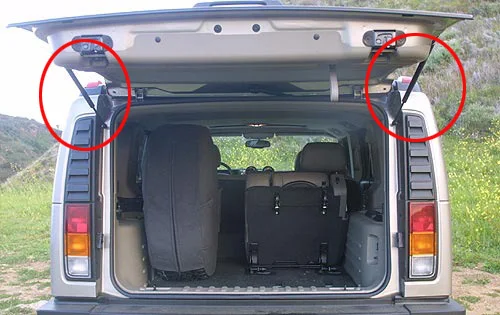 Задний багажник багажника Boot демпфер газовые Распорки амортизаторы Пружинные подъемные опоры для HUMMER H2 закрытый внедорожник 02-09 667 мм