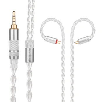 

Yinyoo 7N Pure Silver Cable 2.5/3.5/4.4mm Balanced Cable MMCX for se215 se535 2pin Connector for LZ A4 A5 ZS10 AS10 BA10 ZST
