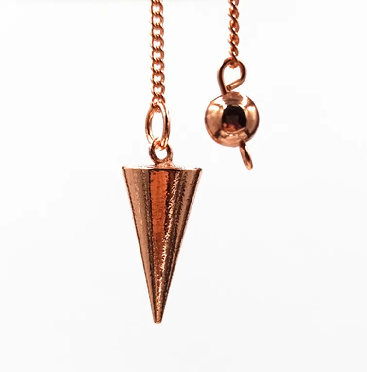 pendulums for dowsing pendule de reiki pendant Healing Pyramid spiritual pendulum for dowsing Copper meatl Charms Chakra Amulet - Окраска металла: 2.3cm rose gold