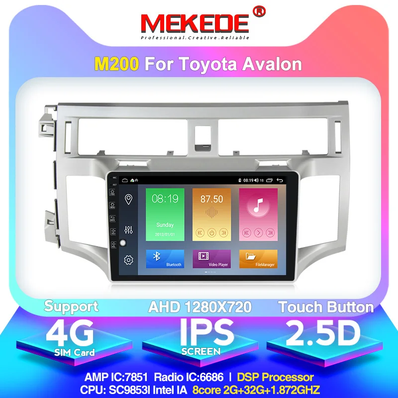 MEKEDE 1280*720 4G LTE 9853 4G 8 ядерный автомобильный Радио мультимедийный плеер навигация gps для TOYOTA AVALON 2006-2011 2din без DVD - Цвет: 32G