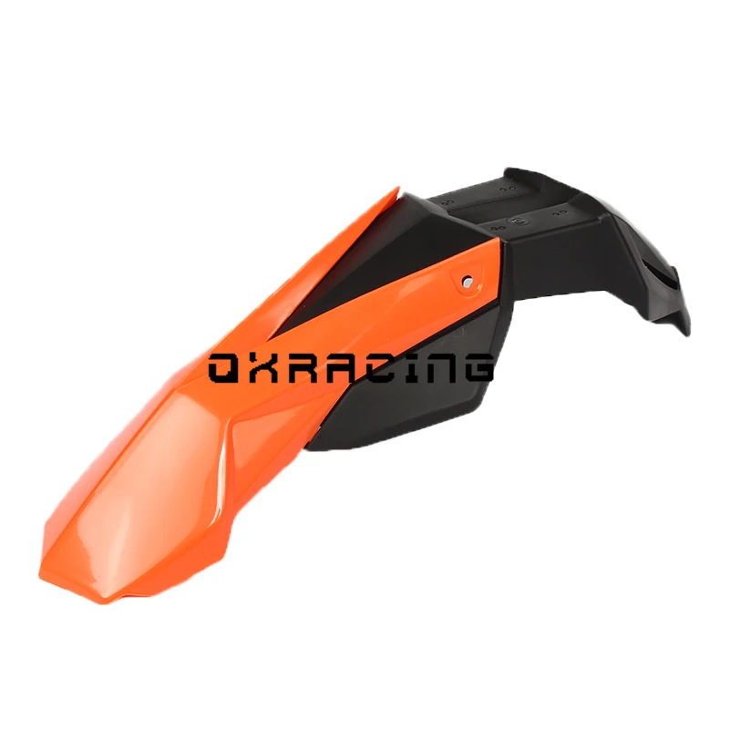 Универсальный передний брызговик, защита от пыли, крыло для KTM, Honda, Yamaha, Kawasaki, Suzuki, Мотокросс, внедорожный, супермото, грязь, велосипед ямы - Цвет: orange  and black