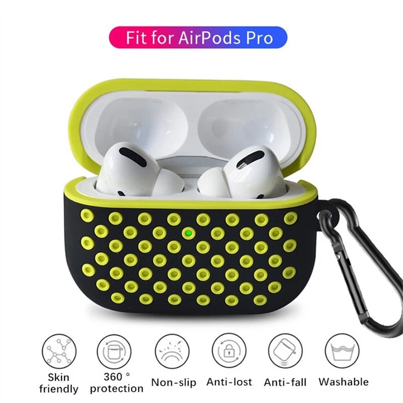 Cover For Airpod Pro Case Shock-proof Honeycomb Double Layer Silicone Protective Hook with Case For Airpods Pro_voghion.com