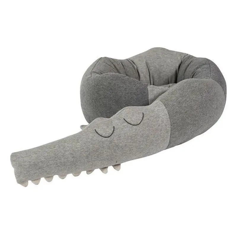 

185cm Baby Bed Bumper Cartoon Crocodile Doll Cot Protector Infant Nursery Props XXFE