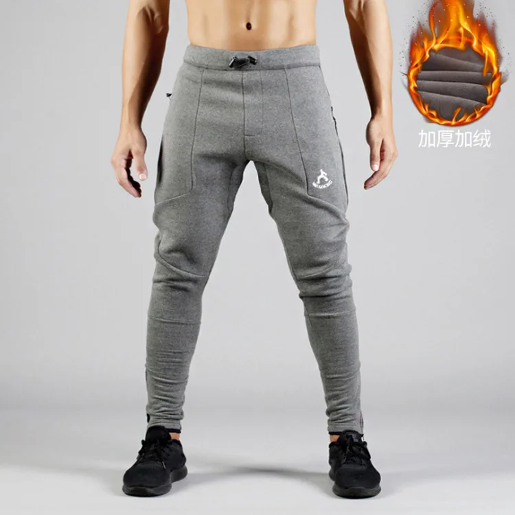

Muscle Fitness Partners Autumn And Winter Athletic Pants Elastic with Drawstring Warm Slim Fit Trousers Brushed And Thick Casual