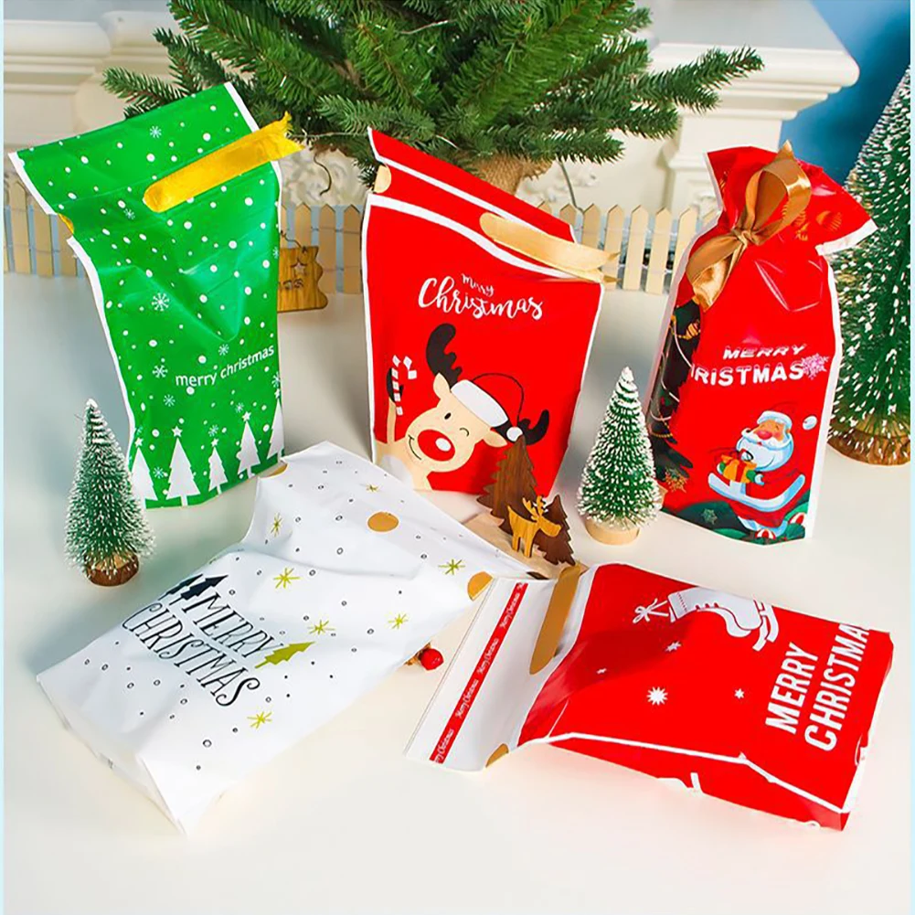50 хранилище ПК Подарочный пакет конфеты упаковка праздник мультфильм Санта Клаус шнурок портативный печенье вечерние красочные Рождество