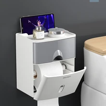 Shelf Tray Paper-Holder Storage-Box Toilet-Paper Waterproof Wall-Mount Tube Case