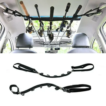 

100% Brand New 2pcs Fishing Rod Holder Vehicle Carrier Car Rest Belt Strap Organizer Tackle Tools