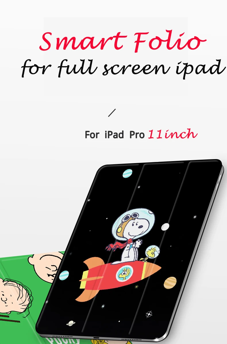 Мультяшная собака черный элегантный чехол для 11 дюймов iPad Pro Сильный магнитный тонкий умный чехол для iPad Pro 11 выпуска(3-го поколения