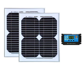 

Kit Solar 10W 20W Monocrystalline Solar Panel Battery Charger Solar Cell 10A Controller Solar Battery Boat Yacht Car RV Home
