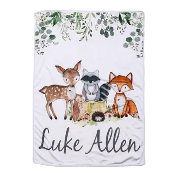 

Baby Milestone Blanket Animal Fox Newborn Photo Background Soft Monthly Growth Swaddle Wrap For Infant Photography Props Outfits