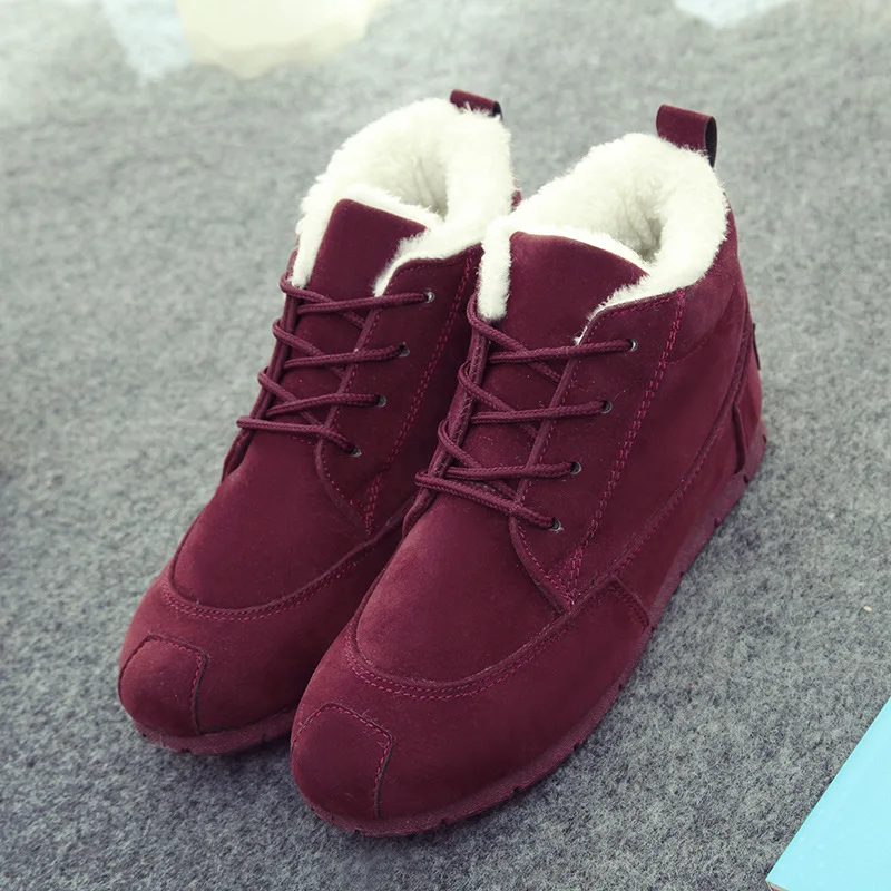 

Women's Autumn and Winter New Korean Version Lace-up Women's Shoes Snow Boots Thick Waterproof Casual Women's Cotton Shoes