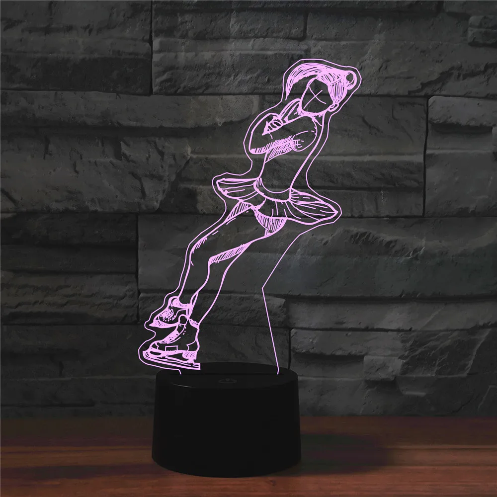 

Sexy Skating 7 Color Lamp 3d Visual Led Night Lights For Kids Touch Usb Table Lampara Lampe Baby Sleeping Nightlight Motion