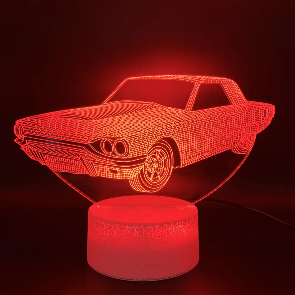 Крутая лампа с 3D иллюзией, винтажная лампа для автомобиля, для офиса, дома, декоративная лампа, голограмма, подарок для ребенка, детский Ночной светильник, ретро Автомобильный светодиодный ночной Светильник