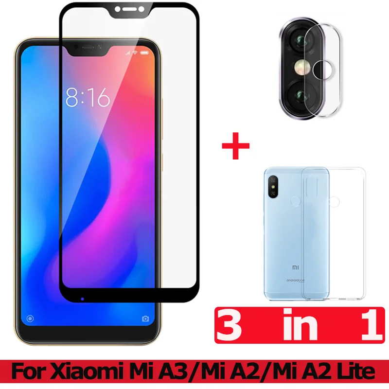 3 в 1 закаленное cтекло Xiaomi Mi A3 A2 Lite kамера Redmi 7 A 7A защитное стекло на редми 7а ксиоми