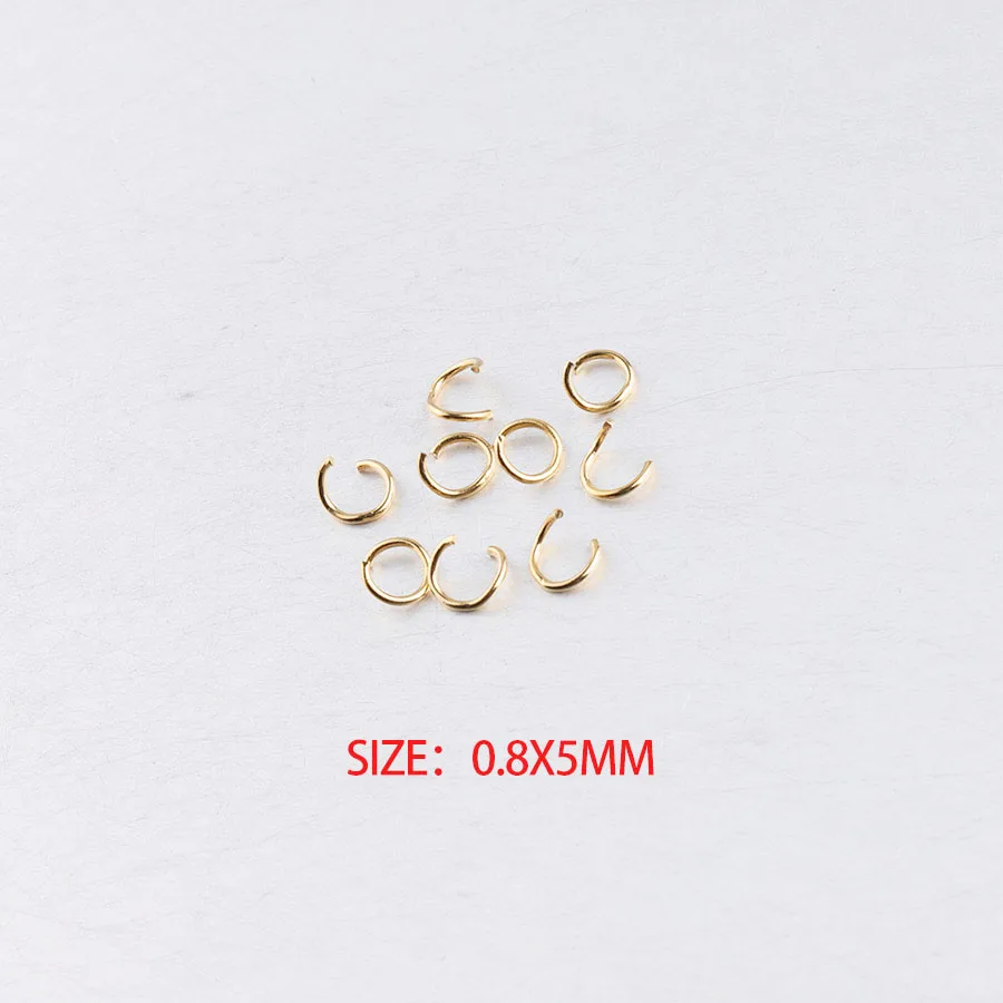 Fnixtar 0.5*3.5mm 0.6*4mm 0.8*4/5/6mm 1*/6/7mm 1.2*7mm PVD Gold Color Stainless Steel Open Jump Ring DIY Finding 100pcs/lot