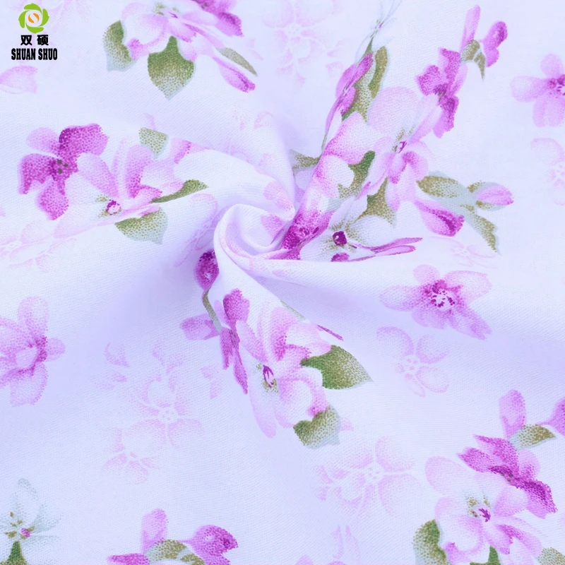 Shuanshuo Tissus Cotton Patchwork Fabric Telas Fat Quarter Bundles Fabric For Sewing DIY Crafts Purple Color 40*50cm 5pcs/lot