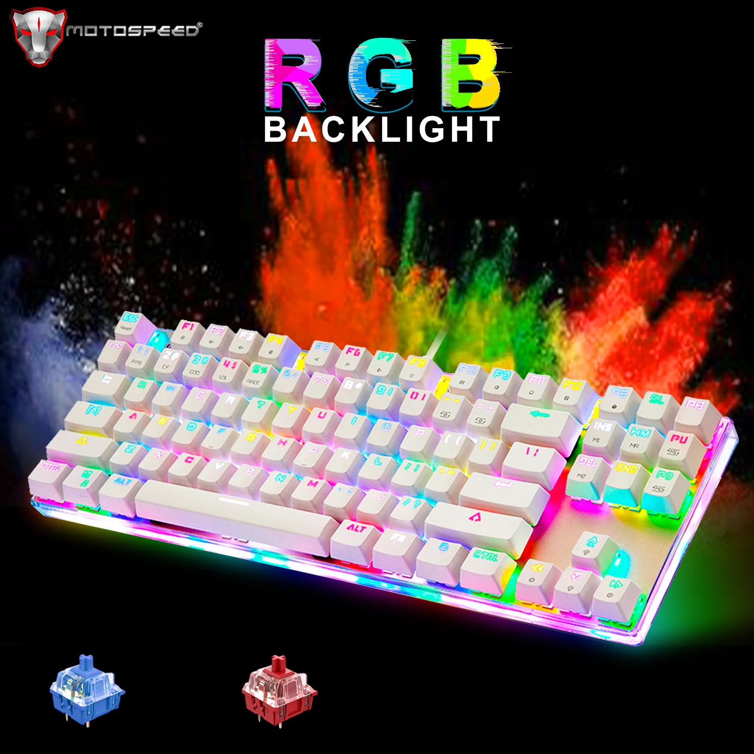 Motospeed K87s Gaming Mechanical Keyboard 87 Key Usb Wired Rgb ...