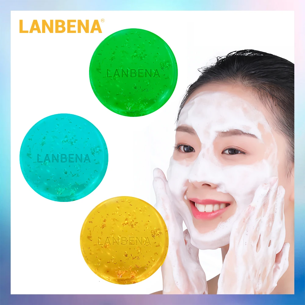 

LANBENA 24K Gold Handmade Soap Hyaluronic Acid Face Cleaning Moisturizing Acne Treatment Repair Whitening Anti-Aning Winkles