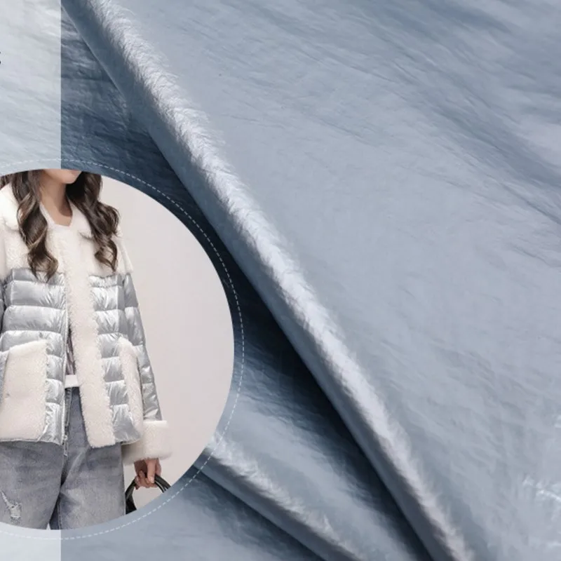 150cm*100cm 380t taffeta bright down jacket fabric Metallic PU waterproof Cotton clothing nylon windbreaker cloth | Дом и сад