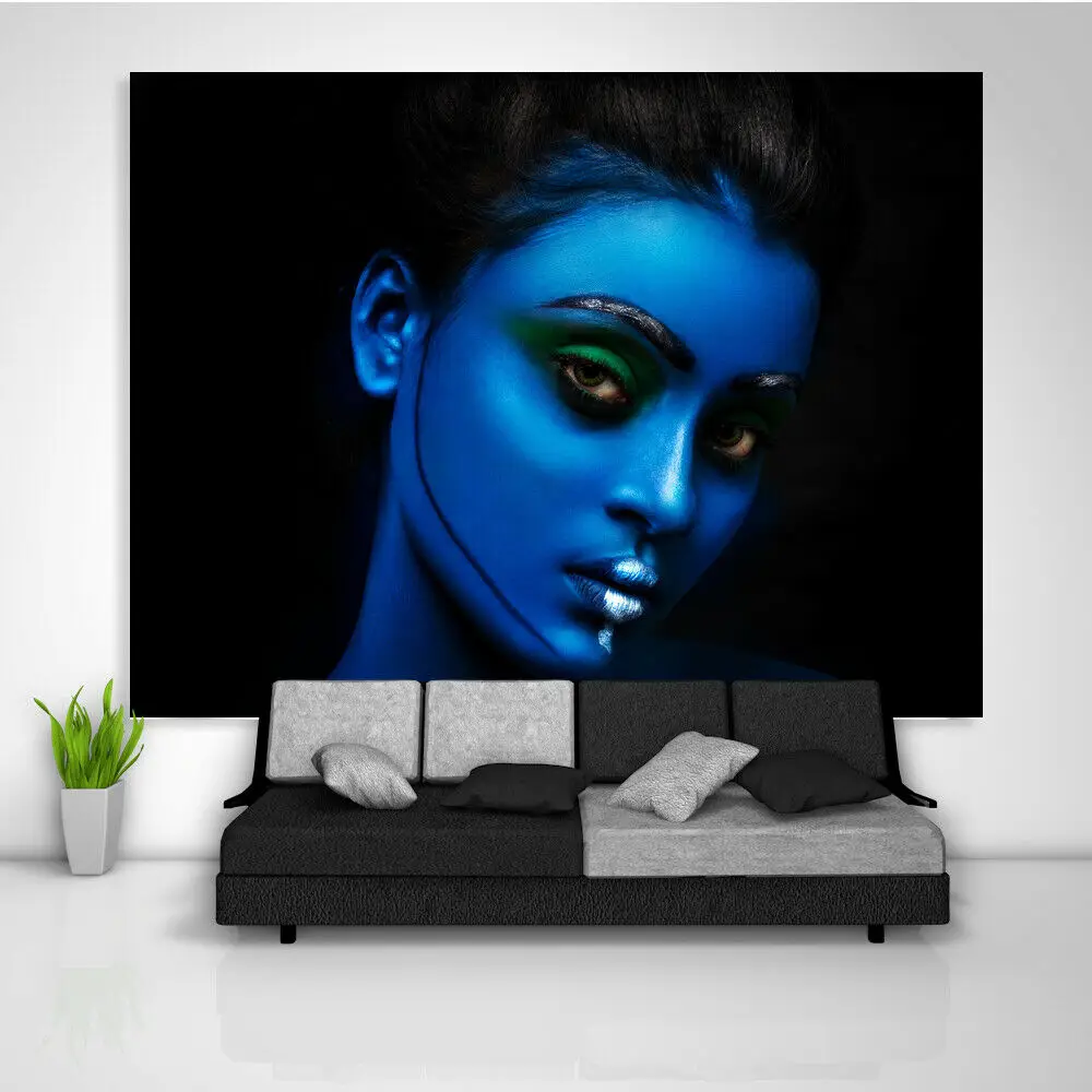 

Blue Girl Tapestry Art Wall Hanging Sofa Table Bed Cover Home Decor