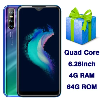

Z10 Face ID 6.26" Water Drop Screen Mobile Phones 4G RAM 64G ROM Quad Core Smartphones 13MP Camera unlocked celulares Cell Phone