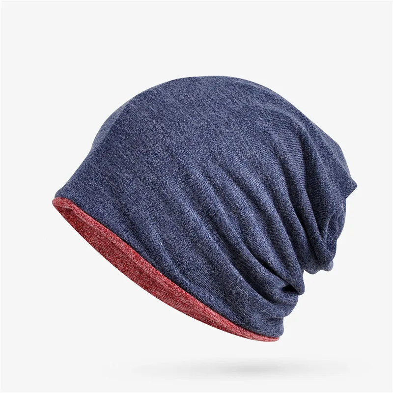 royal blue and red Повседневная Двусторонняя одежда Skullies Beanies, Мужской Женский хвостик, шапки, шейные шарфы, двойное использование, для улицы, теплая - Цвет: royal blue and red
