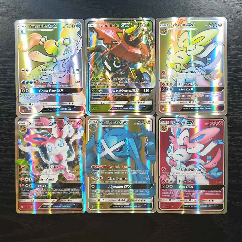 TAKARA TOMY 300 шт. без Повторите Pokemons GX усилительный насос карты блестящие Покемон