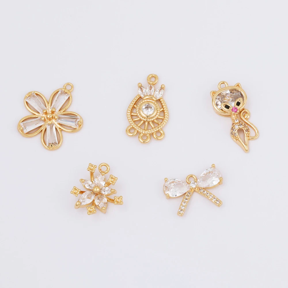 

WHSOK 20Pcs Jewelry Accessories/CZ Charms/Pendant For Earrings/Genuine Gold Plating/DIY/Hand Made/Jewelry Findings & Components