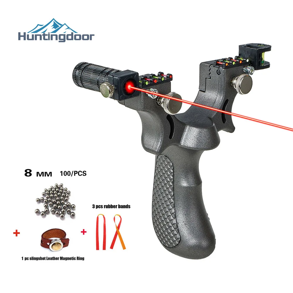 Huntingdoor Новая смола Рогатка катапульта с плоской резинкой Открытый Охота стрельба Рогатка Лазерная прицеливание Рогатка - Цвет: Светло-желтый