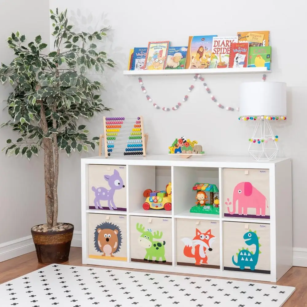 

New Oxford Cloth Animal Embroider Storage box children Sundries Storage Basket Toy Storage Cubes Organizer for Kids Toy Chest