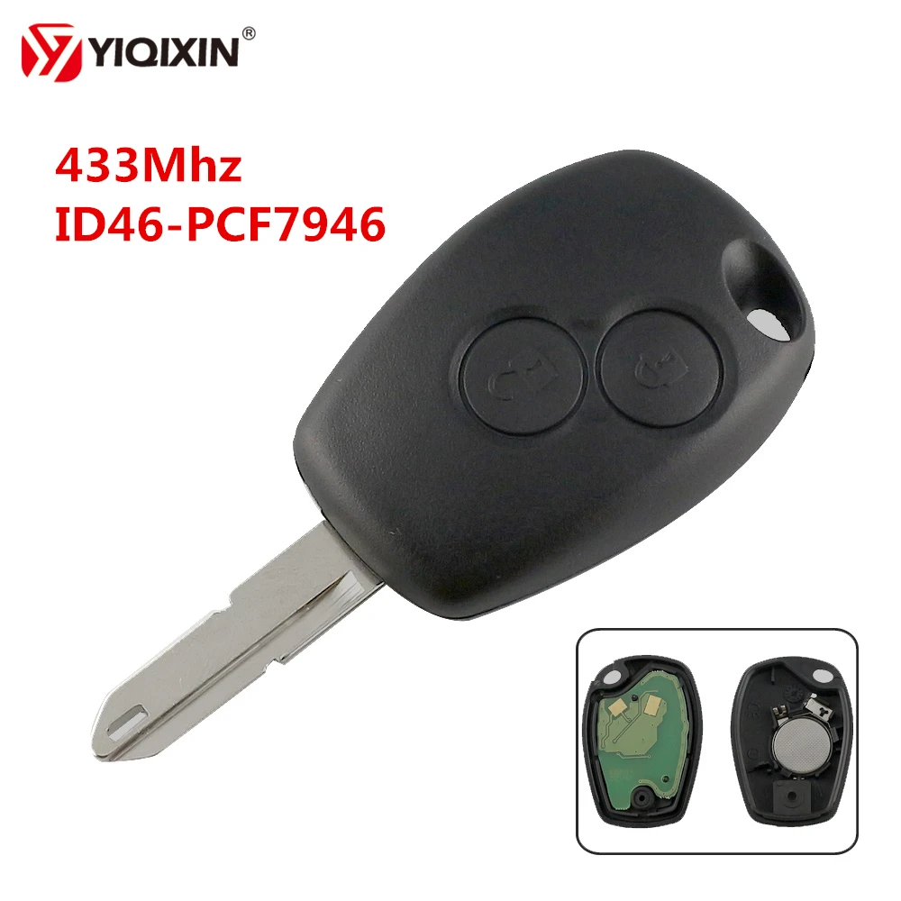 

Дистанционный Автомобильный ключ YIQIXIN 433 МГц PCF7946 ID46 чип 2 кнопки для Renault Duster Logan Fluence Clio Kangoo Sandero NE73 206 лезвие