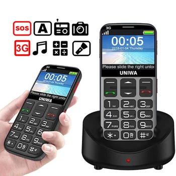 Artfoneフリップビッグボタンの携帯電話高齢者のための、ロック解除シニア携帯電話sos緊急1400mahバッテリ (2グラム)
