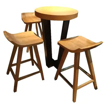 

Modern Simple Solid Wood Bar Chair, Front Desk, High Stool, Coffee Shop, Bar Table, Bar Stool, Reception And Leisure Chair