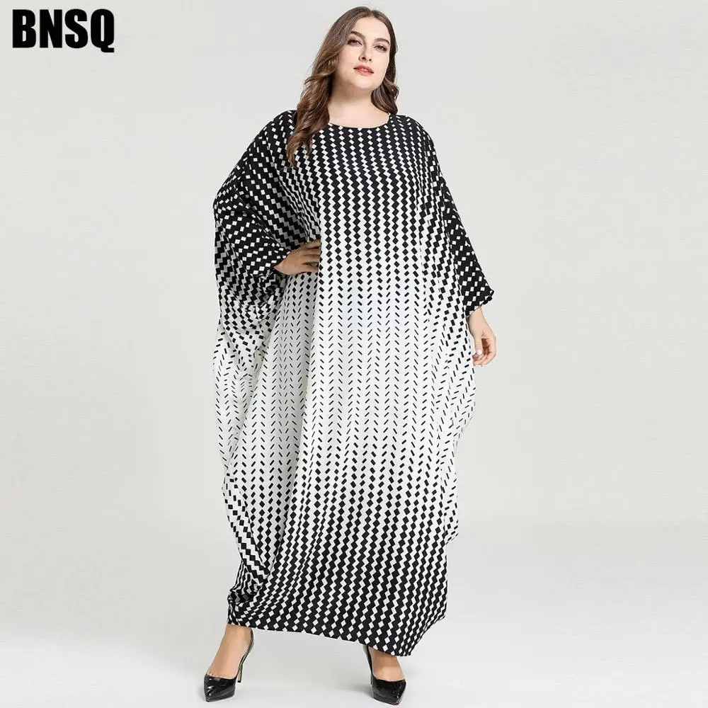 Мусульманское платье в горошек абайя рукав летучая мышь хиджаб кардиган кимоно