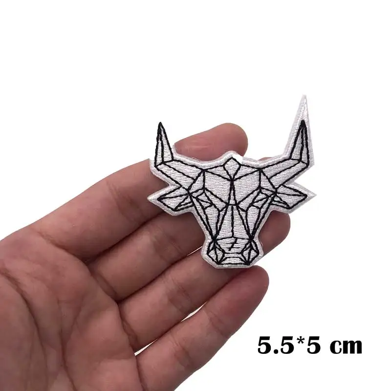 Нашивка С Вышивкой Angle bull швейная этикетка панковские байкерские нашивки