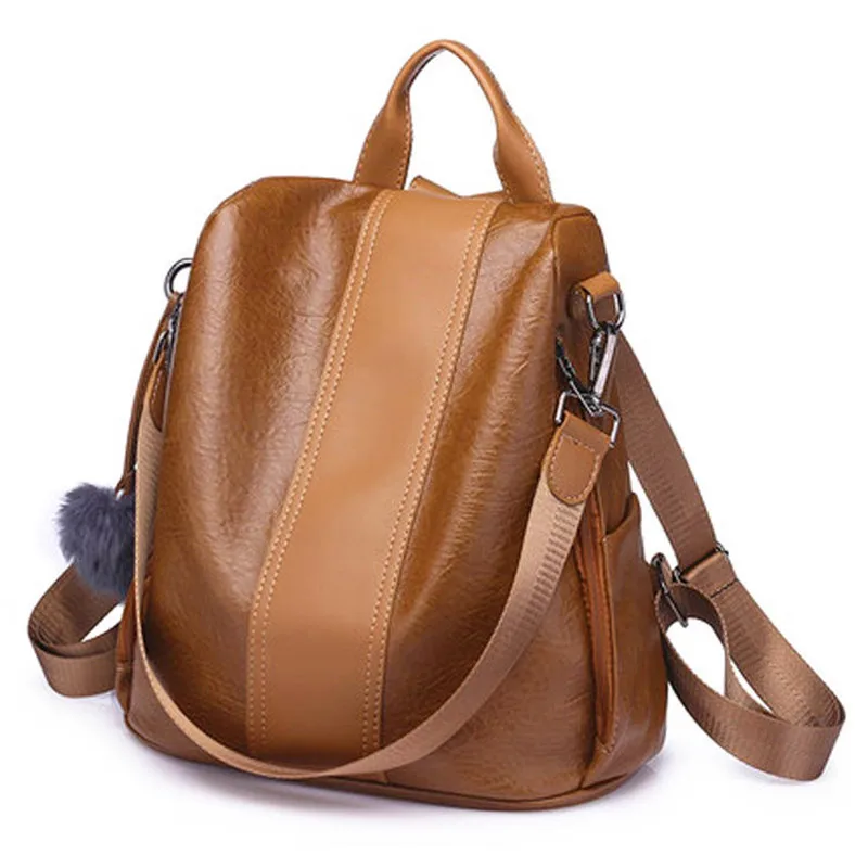 

New fashion casual pu women anti-theft backpack 2019 hight quality vintage backpacks female larger capacity school shoulder bag