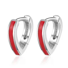 Милый Кристалл полый серьги в форме сердца для женщин 925 стерлингового серебра серьги с красным Цирконом oorbellen pendientes ювелирные украшения