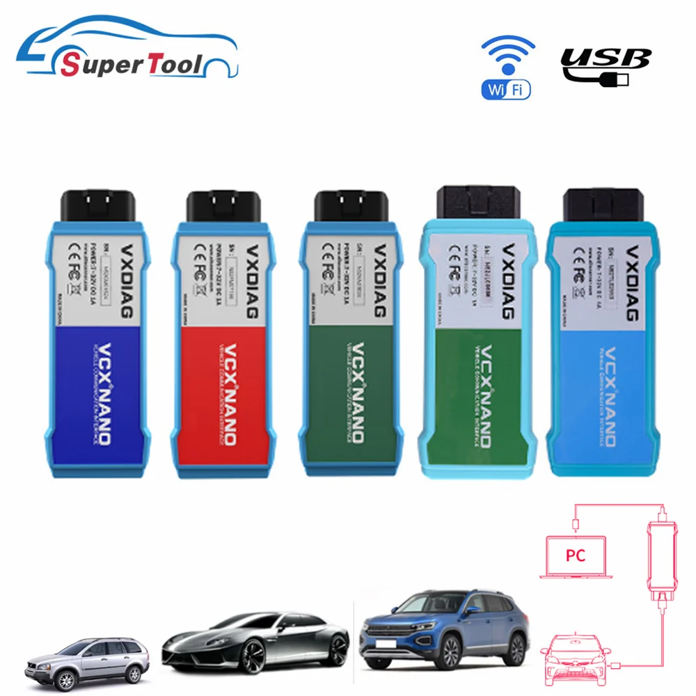 VXDIAG VCX NANO для VW volvo JLR Ford Mazda Toyota GM OBD2 автомобильный диагностический инструмент WIFI/USB